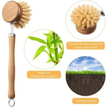 Set of 4 Eco-Friendly Dish Brushes with Replaceable Heads