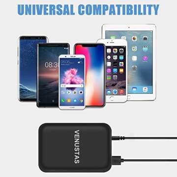 Venustas 7.4V Battery Pack Rechargeable Battery 5000mAh Portable Charger for Heated Jackets, Heated Hoodies and Heated Vests