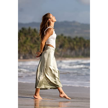 Chic Zeagoo Satin Midi Skirt for Every Occasion