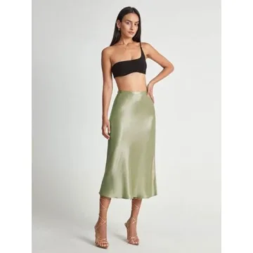 Chic Zeagoo Satin Midi Skirt for Every Occasion