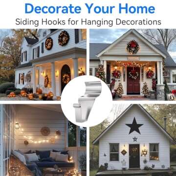 Amuille Heavy Duty Vinyl Siding Hooks for Easy Hanging