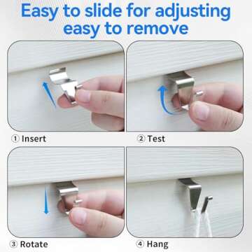 Amuille Heavy Duty Vinyl Siding Hooks for Easy Hanging