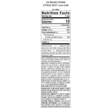 REIGN Storm Citrus Zest Energy Drink | 200mg Clean Caffeine