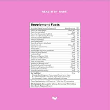 Health by Habit Womens Multi Supplement (60 Capsules) - 23 Essential Vitamins and Minerals, Supports General Health & Wellness, Non-GMO, Sugar Free (1 Pack)