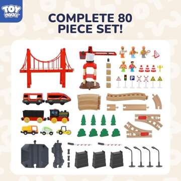 TOY Life 80pcs Train Set - Perfect Kids Gift for Ages 3-5 with Endless Fun!