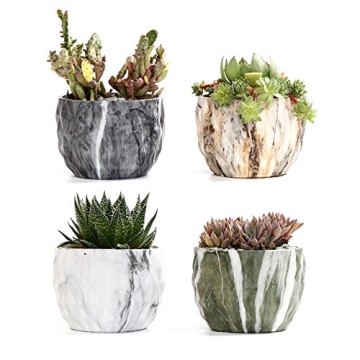 Stylish SE SUN-E Marbling Ceramic Plant Pot Set for All