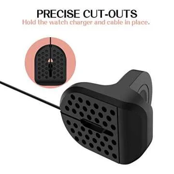 MoKo Charger Stand Compatible with Samsung Galaxy Watch 4, 4 Classic/3 41mm,45mm/Active,Active 2 40mm 44mm, Silicone Charging Stand Non-Slip Base Charger Dock Station Holder Bracket - Black