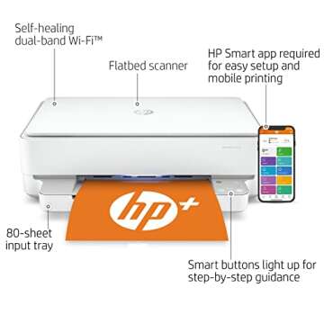 HP Envy 7855 Wireless All-in-One Color Inkjet Printer - Print Copy Scan Fax - 15 ppm, 4800 x 1200 dpi, 2.65" Touchscreen CGD, 35-Page ADF, Auto 2-Sided Printing, Wi-Fi, Ethernet, White (Renewed)