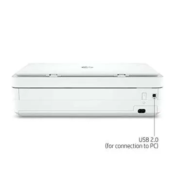 HP Envy 7855 Wireless All-in-One Color Inkjet Printer - Print Copy Scan Fax - 15 ppm, 4800 x 1200 dpi, 2.65" Touchscreen CGD, 35-Page ADF, Auto 2-Sided Printing, Wi-Fi, Ethernet, White (Renewed)