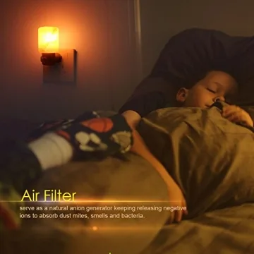 Syntus 2 Pack Himalayan Salt Lamp Natural Crystal Salt Light Glow Hand Carved Night Lights Wall Light, UL Listed Plug for Lighting, Decoration and Air Purifying