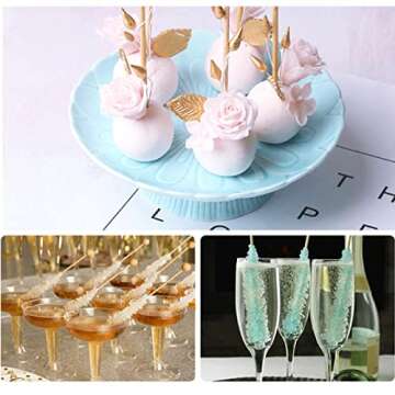 100 Pieces Rock Candy Sticks with Ball Wooden Sticks Wood Cake Sticks Drink Stirrer Sticks for Lollipop Coffee Appetizer Skewers,6Inch