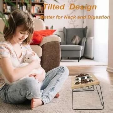 Handrong Foldable Elevated Cat Bowls for All Pets