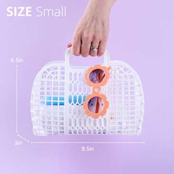 BABANA Jelly Bags - Reusable Gift Basket - Girls Beach Bag - Toddler, Kids Retro Jelly Purse - Hallo...