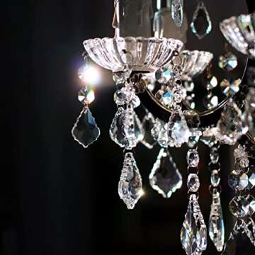 Maple Leaf 20pcs Crystal Chandelier Prisms Replacement Pendant Parts, 38mm Hanging Crystals Beads for Chandelier Wedding Decoration Clear