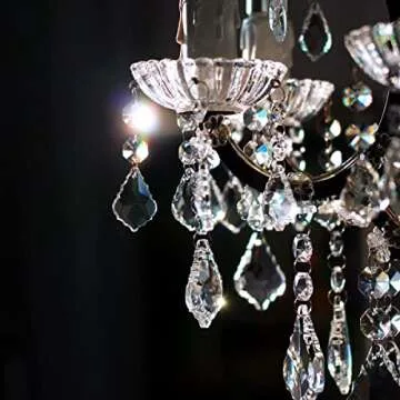 Maple Leaf 20pcs Crystal Chandelier Prisms Replacement Pendant Parts, 38mm Hanging Crystals Beads for Chandelier Wedding Decoration Clear