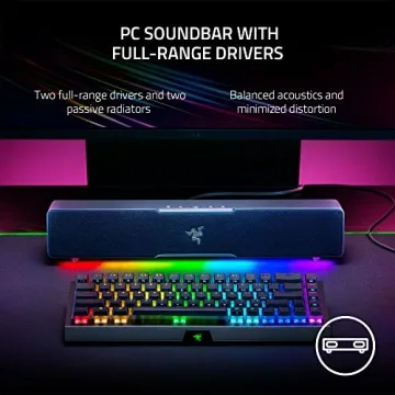 Razer Leviathan V2 X: PC Soundbar with Full-Range Drivers , USB Type C Power and Audio Delivery, Bluetooth 5.0 (Renewed)