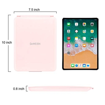 Deweisn Folding Travel Mirror 72 LEDs 3 Light Modes Pink