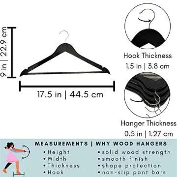 Closet Spice 40 Pack Solid Wood Suit Hangers for All Garments