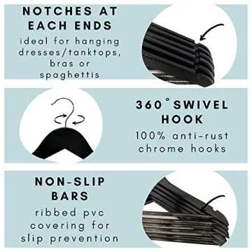 Closet Spice 40 Pack Solid Wood Suit Hangers for All Garments