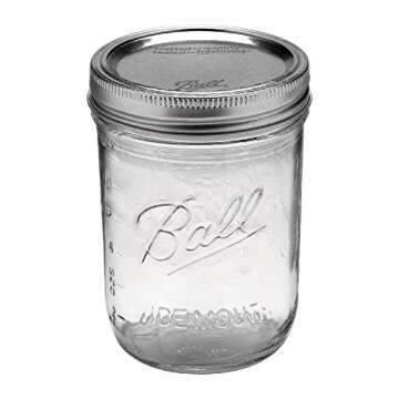 Ball 66000 Mason Jar, Clear 12 CT for Canning and Organization
