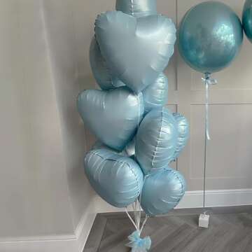 Baby Blue Heart Foil Balloons for Any Occasion