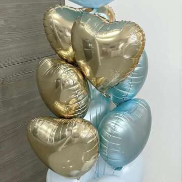Baby Blue Heart Foil Balloons for Any Occasion