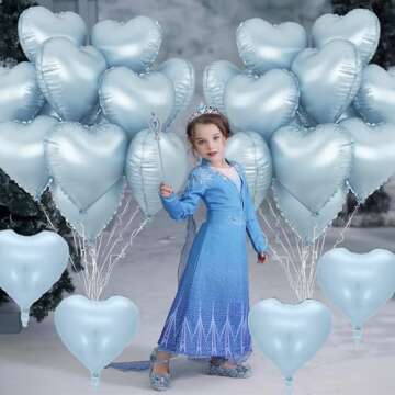 Baby Blue Heart Foil Balloons for Any Occasion