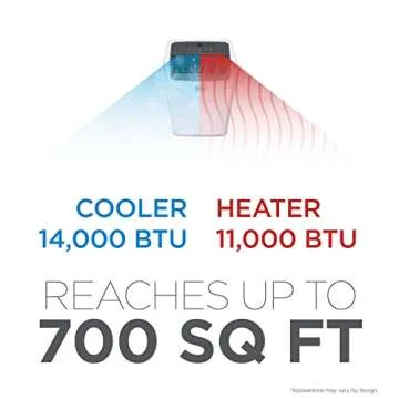 BLACK+DECKER Smart Portable Air Conditioner with Heat, 14,000 BTU ASHRAE 128 (10,000 BTU DOE) Cooling, 12,000 BTU Heating for Rooms up to 700 Sq. Ft., Follow Me Remote, BPACT14HWT, White