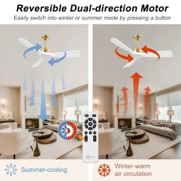 Ofantop 52 Inch Smart Ceiling Fan with Remote Control