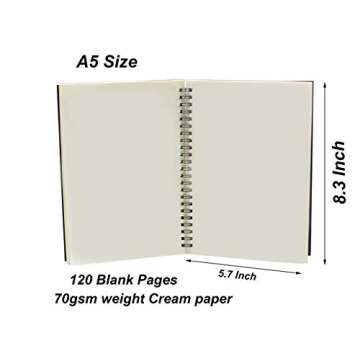 Soft Cover Spiral Notebook Journal 2-Pack A5 for Students