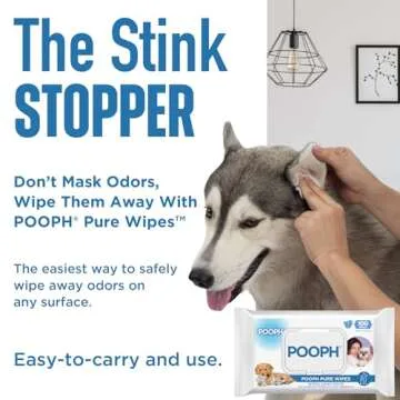 POOPH® Pure Wipes™ – Odor-Elimination | Dog Paw Cleaner Butt Face Ear & Fur | No Fragrance, No ...