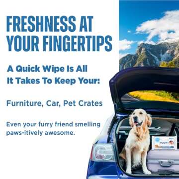 POOPH® Pure Wipes™ – Odor-Elimination | Dog Paw Cleaner Butt Face Ear & Fur | No Fragrance, No Harsh Chemicals | Gentle & Effective On-The-Go Clean for Pets, Cars | Puppy Essentials & - 100 Count Pack