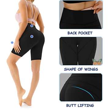 JOYSPELS Maternity Biker Shorts Over Belly Pregnancy Athletic Workout Yoga Running Shorts