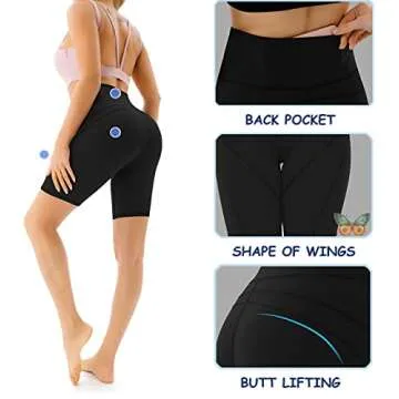 JOYSPELS Maternity Biker Shorts Over Belly Pregnancy Athletic Workout Yoga Running Shorts
