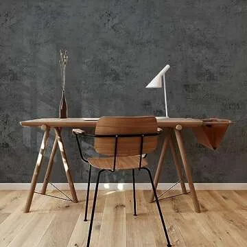 WAPANE Dark Gray Concrete Wallpaper 15.7in x 80in, Black Cement Contact Paper 3D Matte Textured, Wall Paper Peel and Stick Self-Adhesive Removable for Living Room Bedroom Bathroom Gym