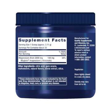 Life Extension Neuro-Mag Magnesium L-Threonate Powder - Tropical Punch - Ultra-Absorbable for Memory...