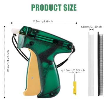 Stitch Quick Clothing Fixer, Fine Stitch Tag Gun for Clothing Mini Stitch Gun for Clothes Sewing Quilting Hemming Quick Stitch Tag Gun with 1 Needle, 1500 Black & 1500 White 4.4mm Fasteners