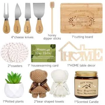 House Warming Gifts New Home,Home Sweet Housewarming Gift Baskets for New House,New Home Gifts Bambo...