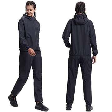 HOTSUIT Sauna Suit for Women Weight Loss Machine Washable Sweat Sauna Jacket Pants Anti Rip Sweat Suit for Gym Workout