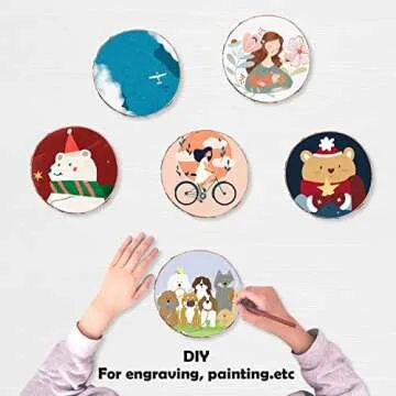 Natural Wood Slices 32 Pcs 2.4-2.8 Inches Unfinished Predrilled Blank Craft Wood Kit with Pre-drilled Hole Wooden Circles for Crafts Christmas Ornaments DIY Arts Wedding Party Decorations Gifts