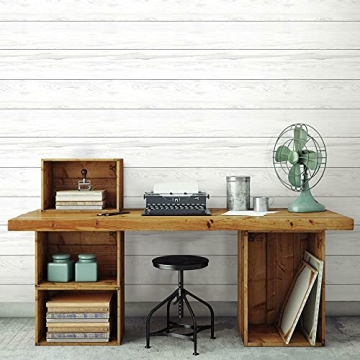 RoomMates RMK11808WP Shiplap Peel and Stick Wallpaper - Quick and Easy Home Makeover