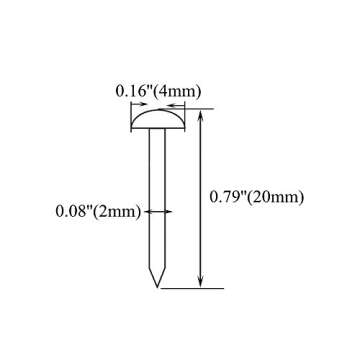 RZDEAL 0.08'' Brass Nails - 100 Pack for Crafting, DIY & Furniture