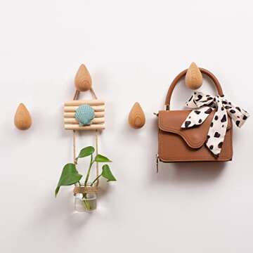 WONQEXZ Wall Hook,Child Baby Nursery Wood Wall Hook,Natural Wild Animal Coat Hooks,Wooden Hooks,Children Wall Mounted Hook,Set of 4