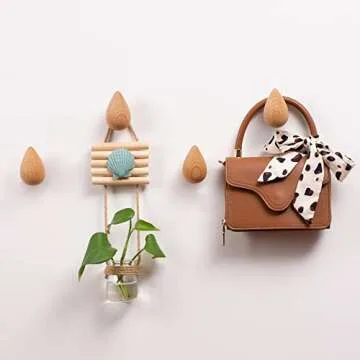 WONQEXZ Wall Hook,Child Baby Nursery Wood Wall Hook,Natural Wild Animal Coat Hooks,Wooden Hooks,Children Wall Mounted Hook,Set of 4