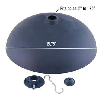 North States Two-Way Squirrel Baffle: Protects Bird Feeders, Hang or Pole Mount (pole sold separately). Adjustable to Fit Poles .5" to 1.25". Large Resin Baffle (15.75 diameter, Gray)