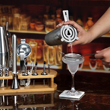 24-Piece Cocktail Shaker Bartender Kit for Home Mixology