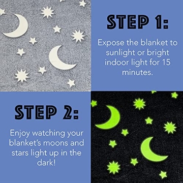 Glow in The Dark Throw Blanket for Kids 4-14 - Cozy & Fun