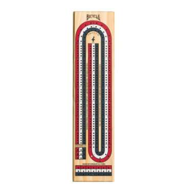 Bicycle 3-Track Color Coded Wooden Cribbage Board Games