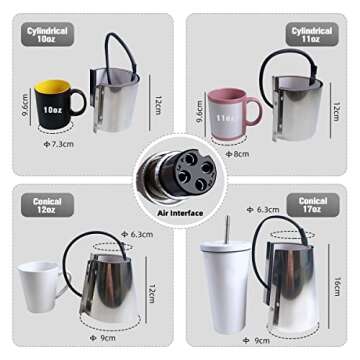 BetterSub Mug Heat Press 10oz/11oz/12oz/17oz 4 in 1, Heat Press Machine Cup Heat Transfer Sublimation Purple