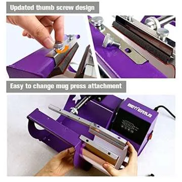 BetterSub Mug Heat Press 10oz/11oz/12oz/17oz 4 in 1, Heat Press Machine Cup Heat Transfer Sublimation Purple